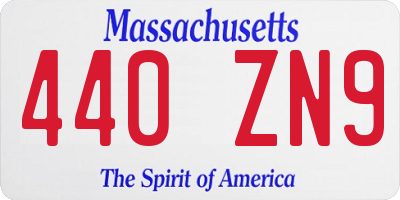 MA license plate 440ZN9