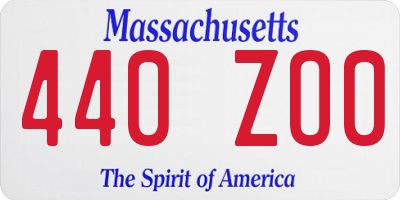 MA license plate 440ZO0