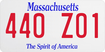 MA license plate 440ZO1