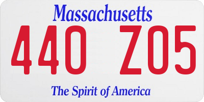 MA license plate 440ZO5