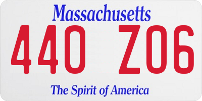 MA license plate 440ZO6