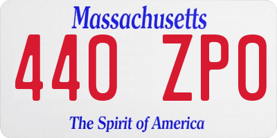 MA license plate 440ZP0