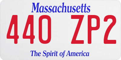 MA license plate 440ZP2