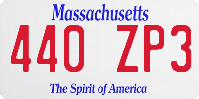 MA license plate 440ZP3
