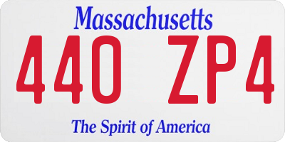 MA license plate 440ZP4
