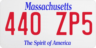 MA license plate 440ZP5