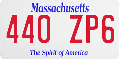 MA license plate 440ZP6