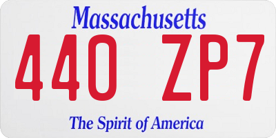 MA license plate 440ZP7