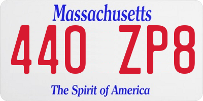 MA license plate 440ZP8