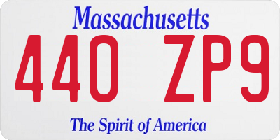 MA license plate 440ZP9