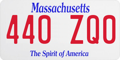 MA license plate 440ZQ0