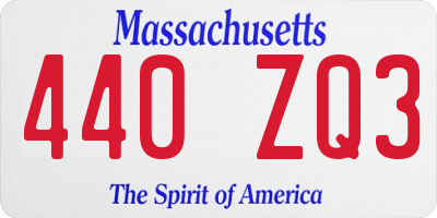 MA license plate 440ZQ3