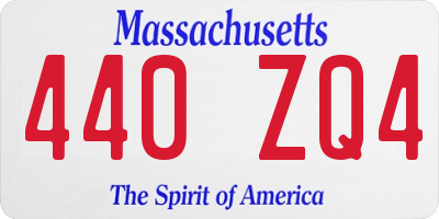 MA license plate 440ZQ4