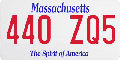 MA license plate 440ZQ5