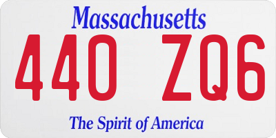 MA license plate 440ZQ6