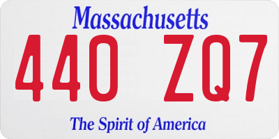 MA license plate 440ZQ7