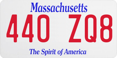MA license plate 440ZQ8