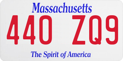 MA license plate 440ZQ9