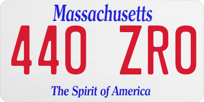 MA license plate 440ZR0