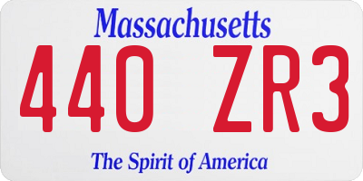 MA license plate 440ZR3