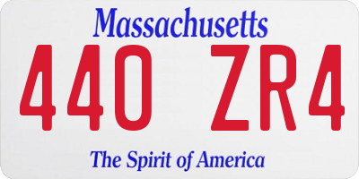 MA license plate 440ZR4