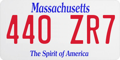 MA license plate 440ZR7