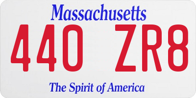 MA license plate 440ZR8
