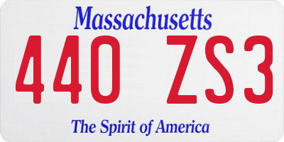MA license plate 440ZS3