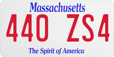 MA license plate 440ZS4