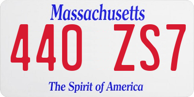 MA license plate 440ZS7