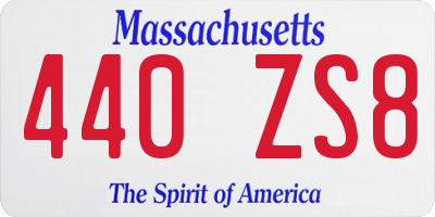 MA license plate 440ZS8