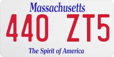 MA license plate 440ZT5