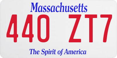 MA license plate 440ZT7