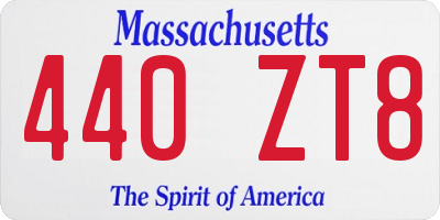 MA license plate 440ZT8
