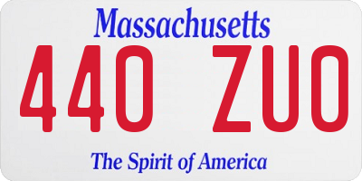 MA license plate 440ZU0