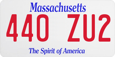 MA license plate 440ZU2