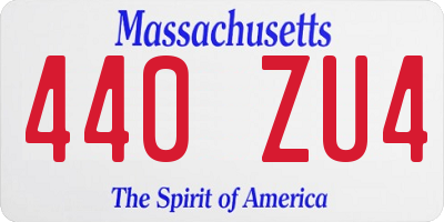 MA license plate 440ZU4