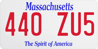 MA license plate 440ZU5