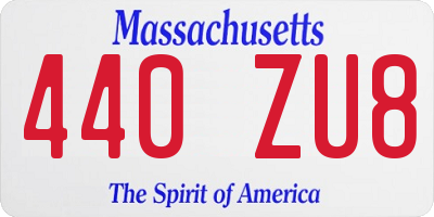 MA license plate 440ZU8
