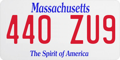 MA license plate 440ZU9