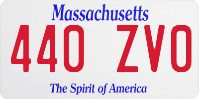 MA license plate 440ZV0