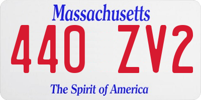 MA license plate 440ZV2