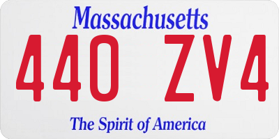 MA license plate 440ZV4