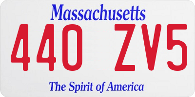 MA license plate 440ZV5