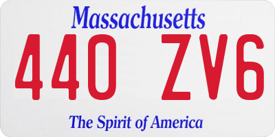 MA license plate 440ZV6