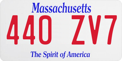 MA license plate 440ZV7