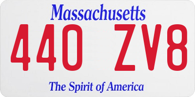 MA license plate 440ZV8