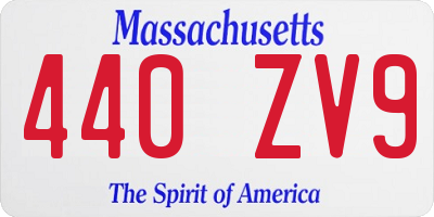 MA license plate 440ZV9
