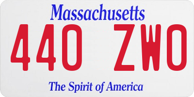 MA license plate 440ZW0