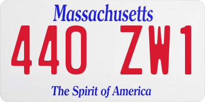 MA license plate 440ZW1
